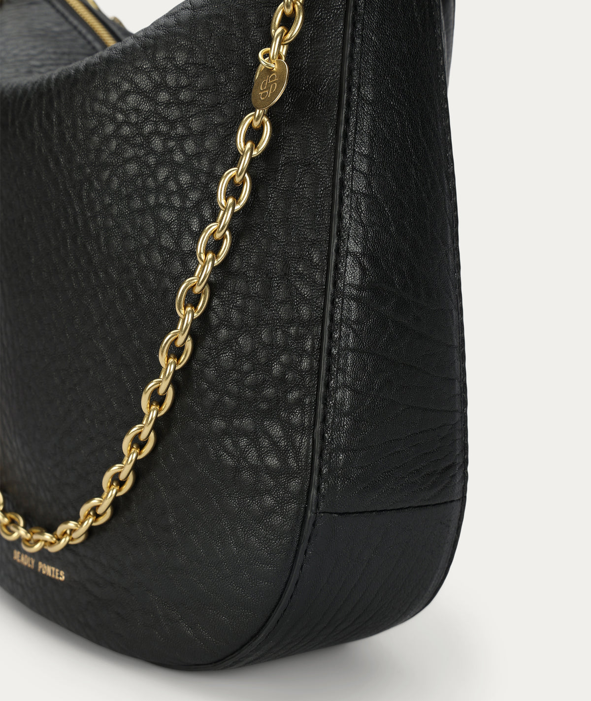 Medium Sling Bag - Black Bulle/Brass