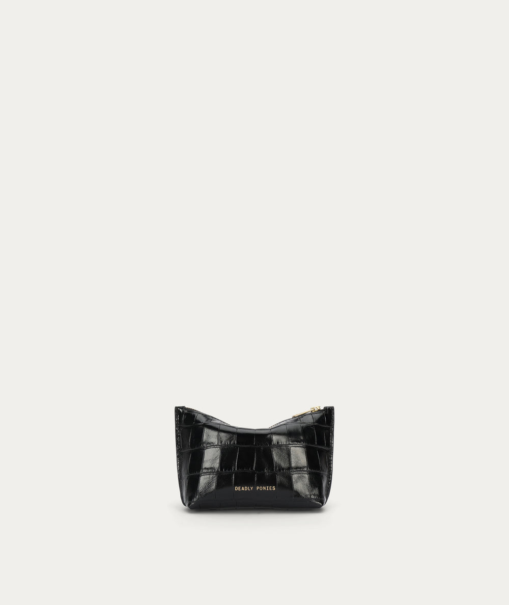 Mini Poucher - Black Croc