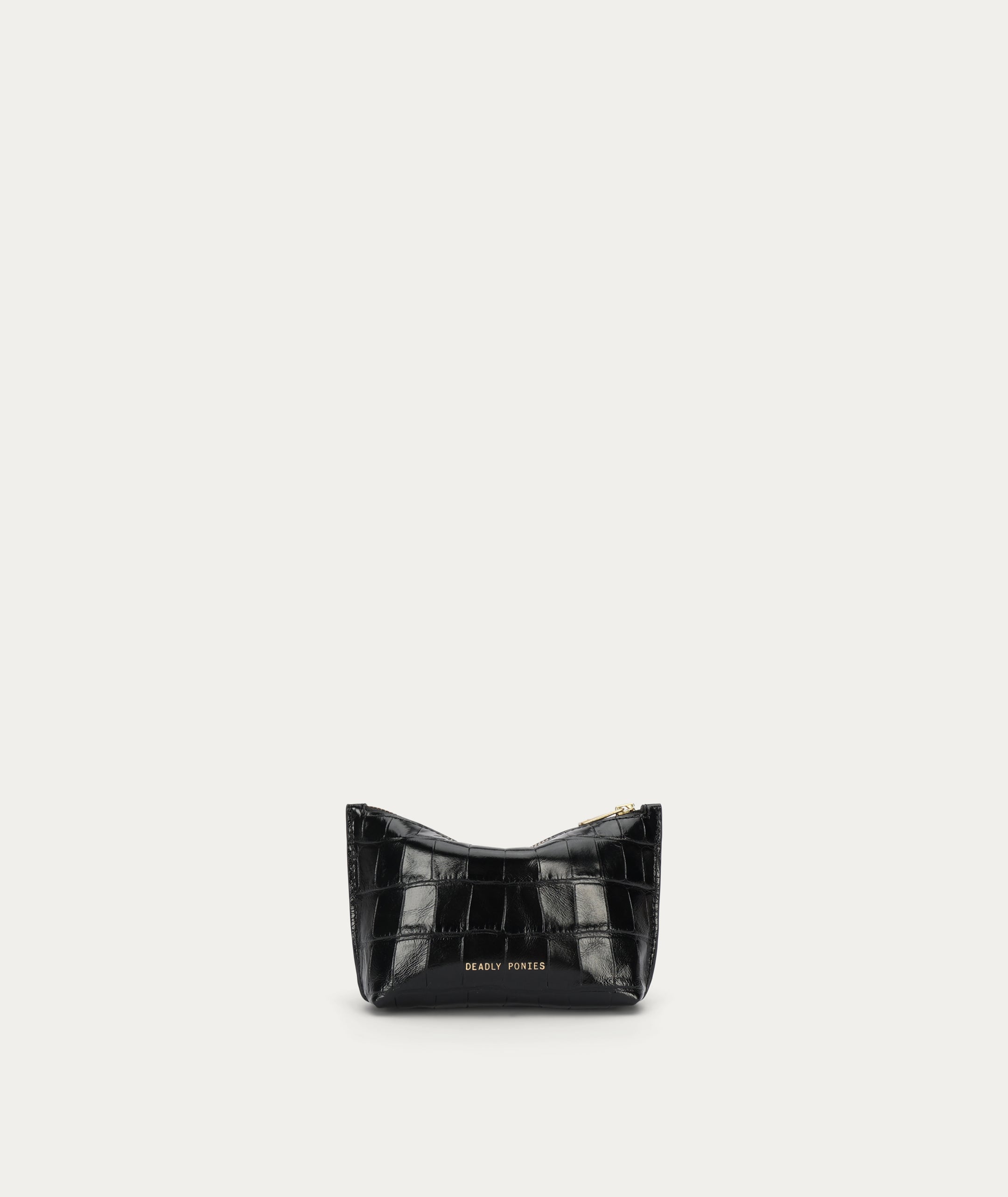Mini Poucher - Black Croc