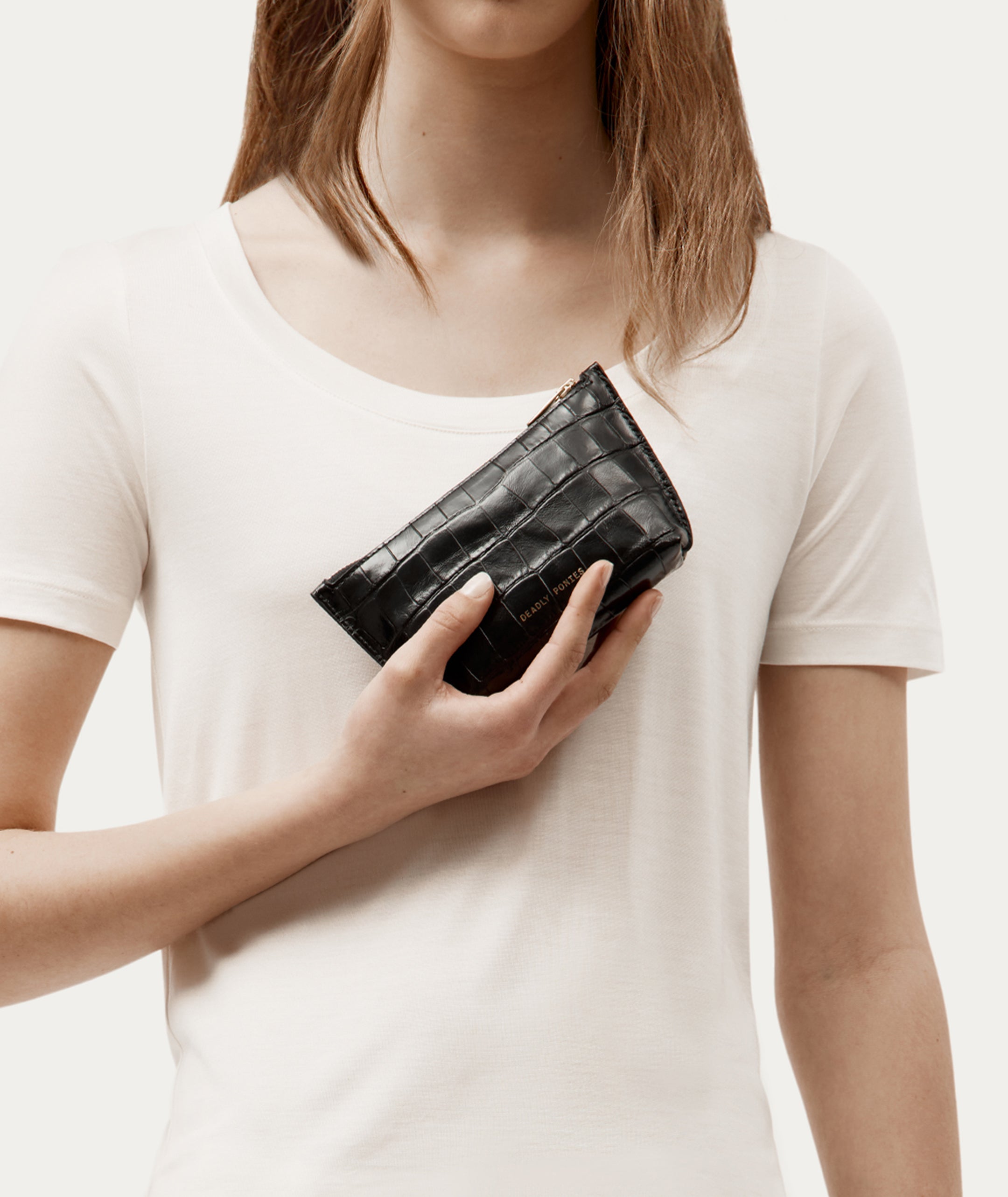 Mini Poucher - Black Croc