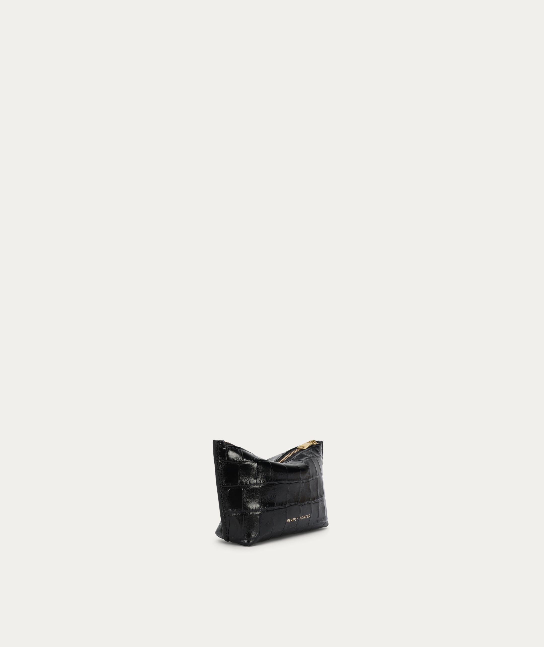 Mini Poucher - Black Croc