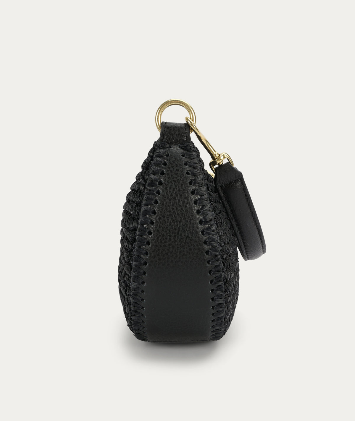 Mini Sling Bag - Black Raffia/Black