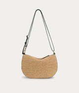 Mini Sling Bag - Natural Raffia/Black