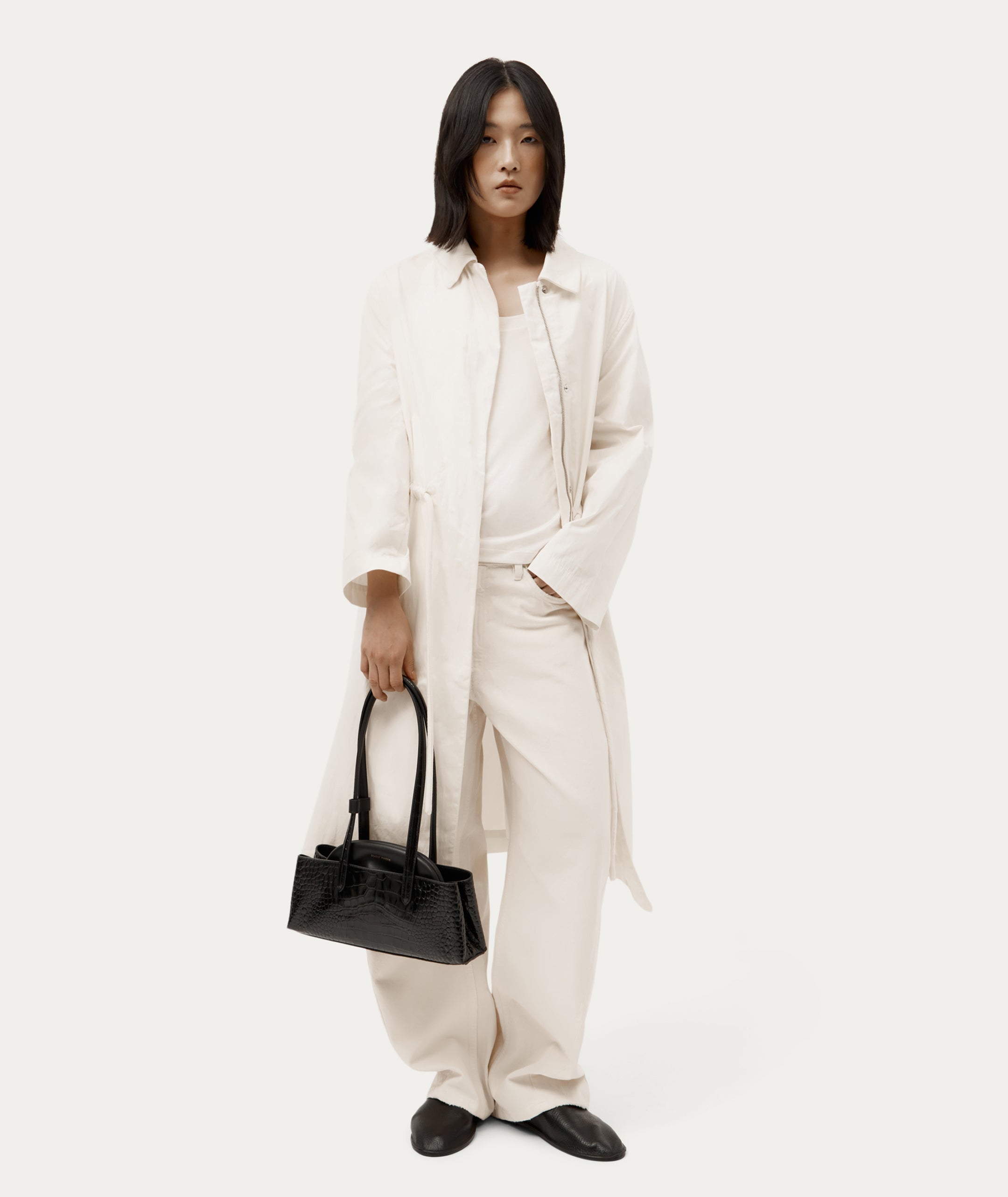 Mini Vault Tote - Black Croc