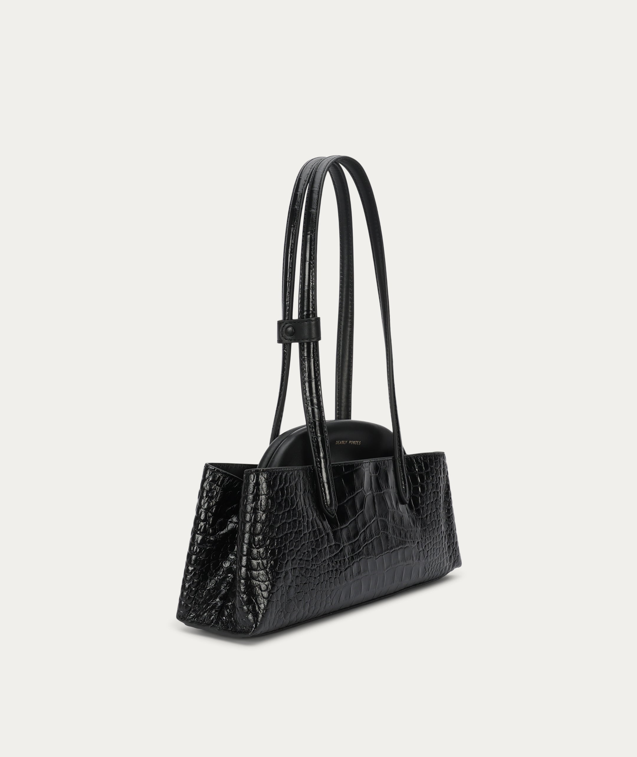 Mini Vault Tote - Black Croc