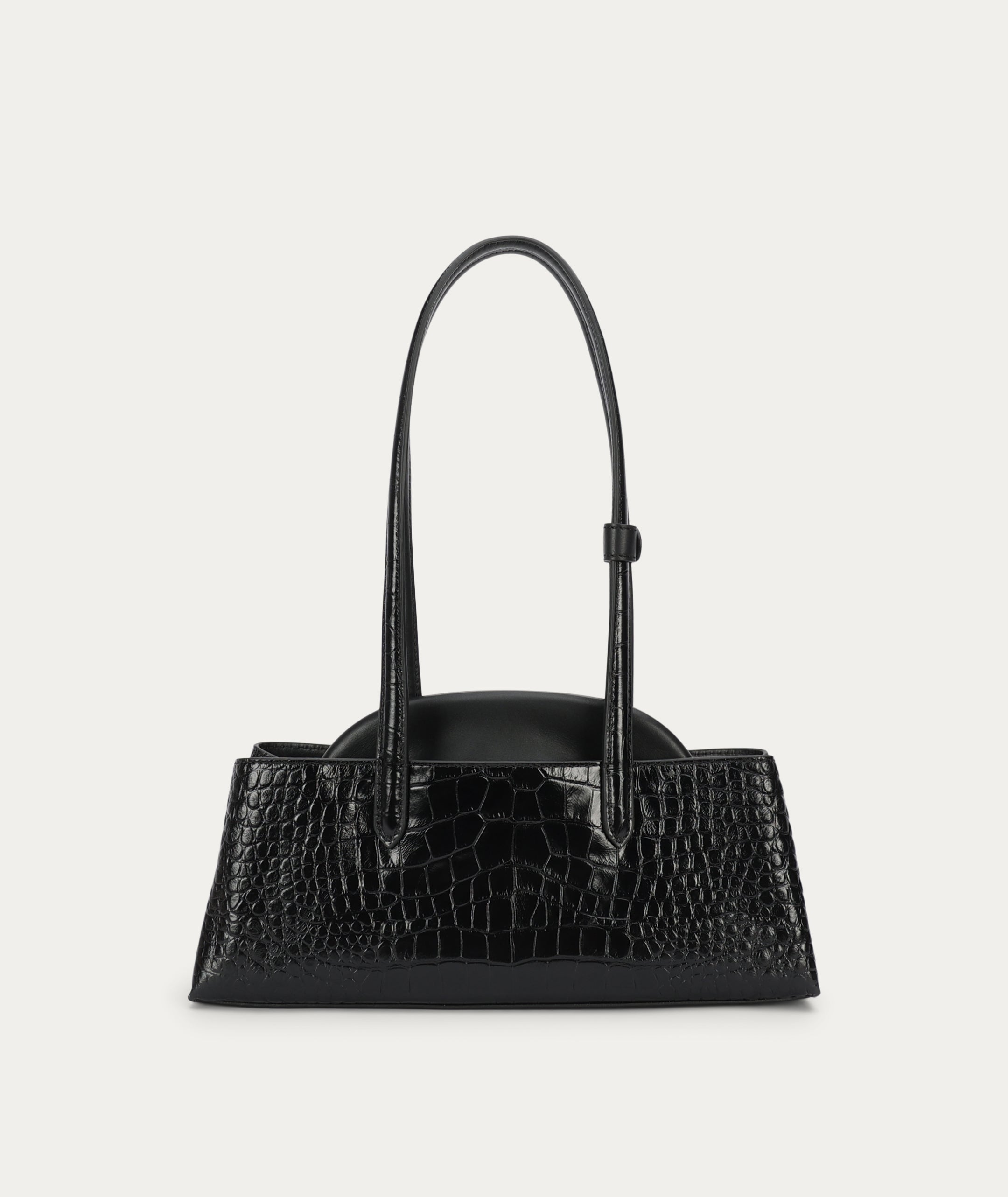 Mini Vault Tote - Black Croc