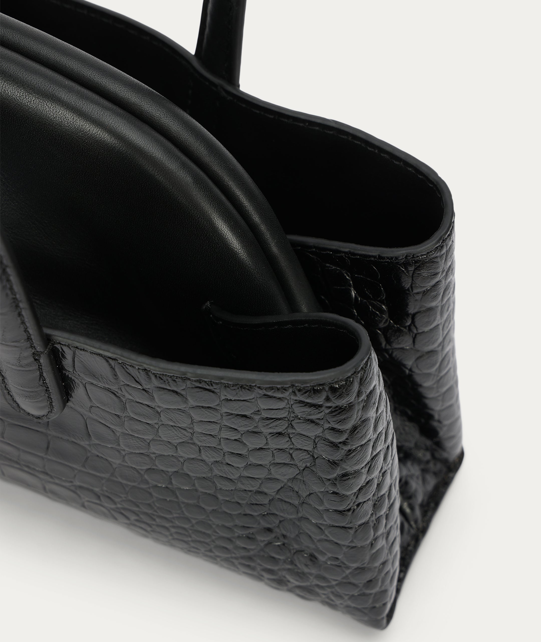Mini Vault Tote - Black Croc