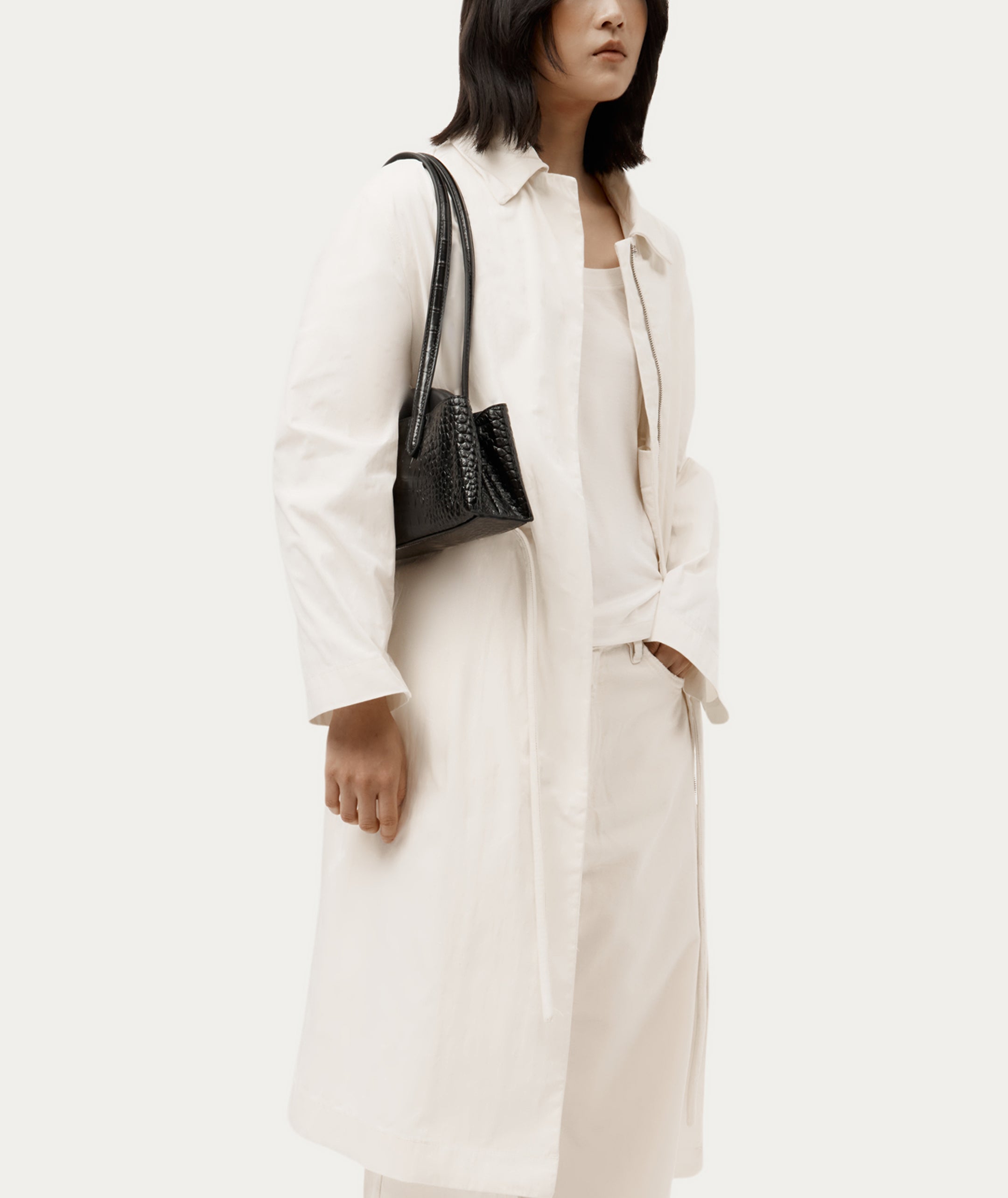 Mini Vault Tote - Black Croc