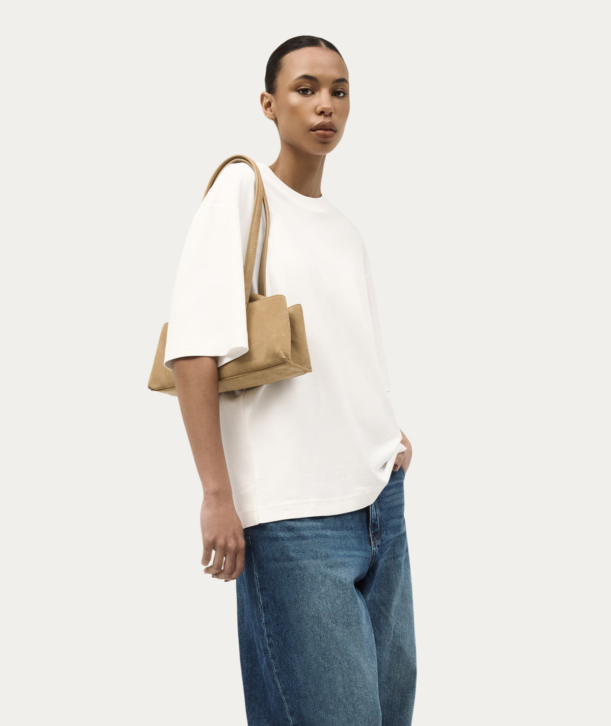 Mini Vault Tote - Oat Suede