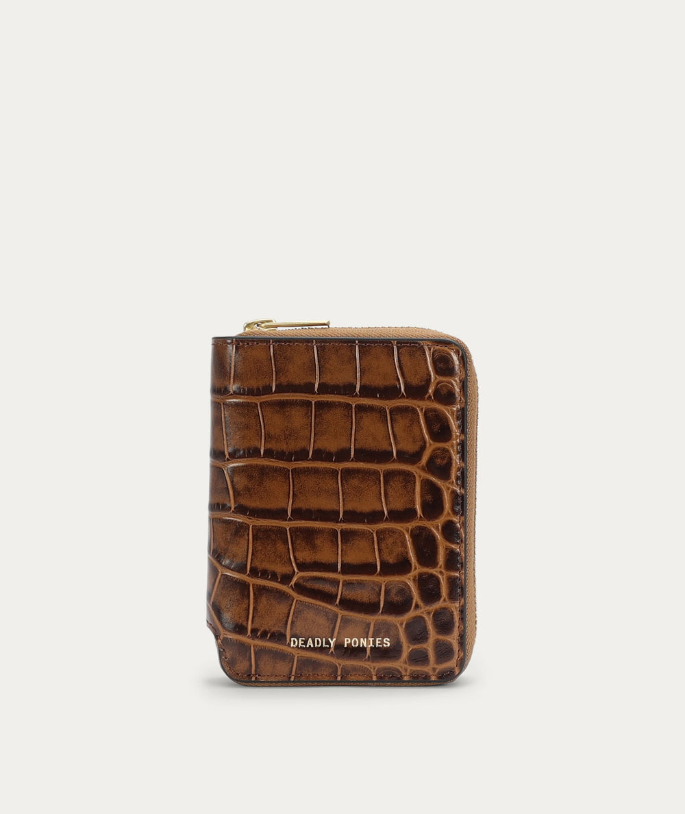 Mini Wallet - Toffee Croc