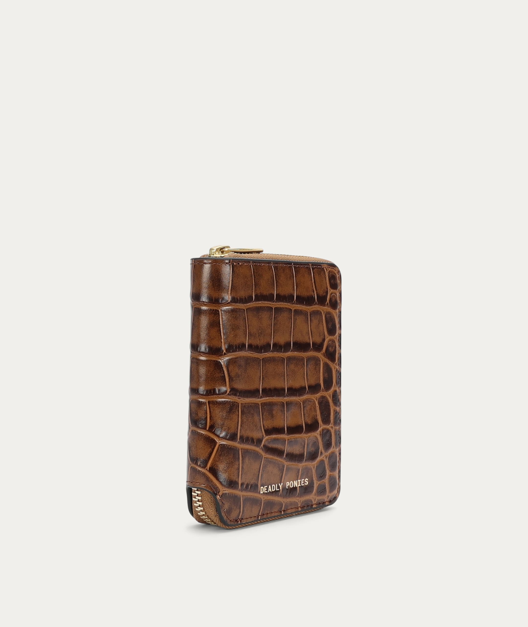 Mini Wallet - Toffee Croc