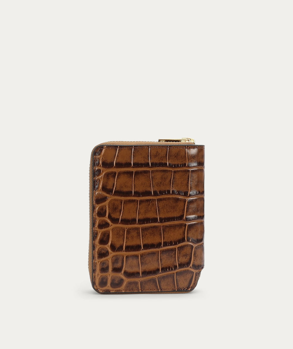 Mini Wallet - Toffee Croc