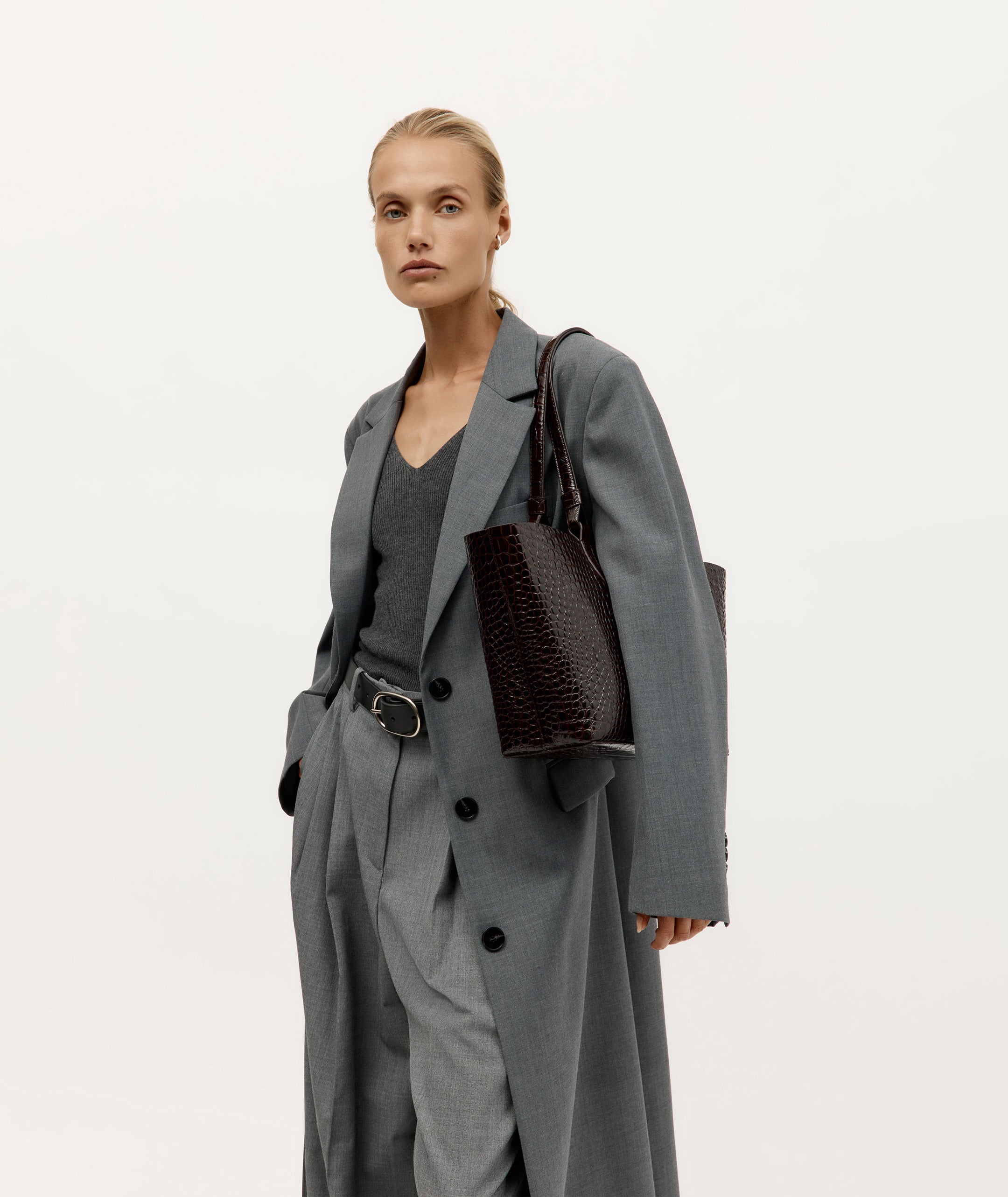 Mr Bandit Tote - Espresso Croc