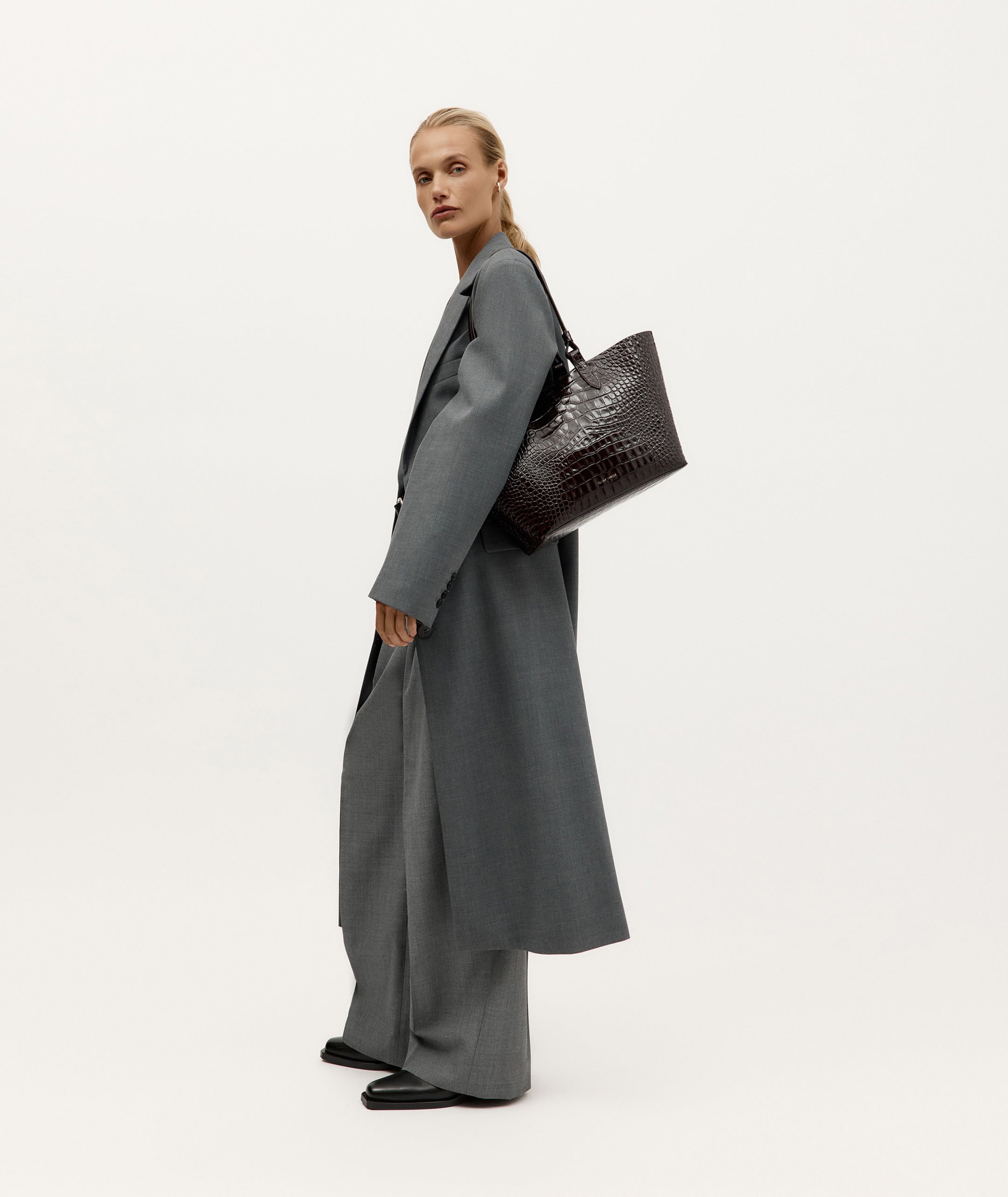 Mr Bandit Tote - Espresso Croc