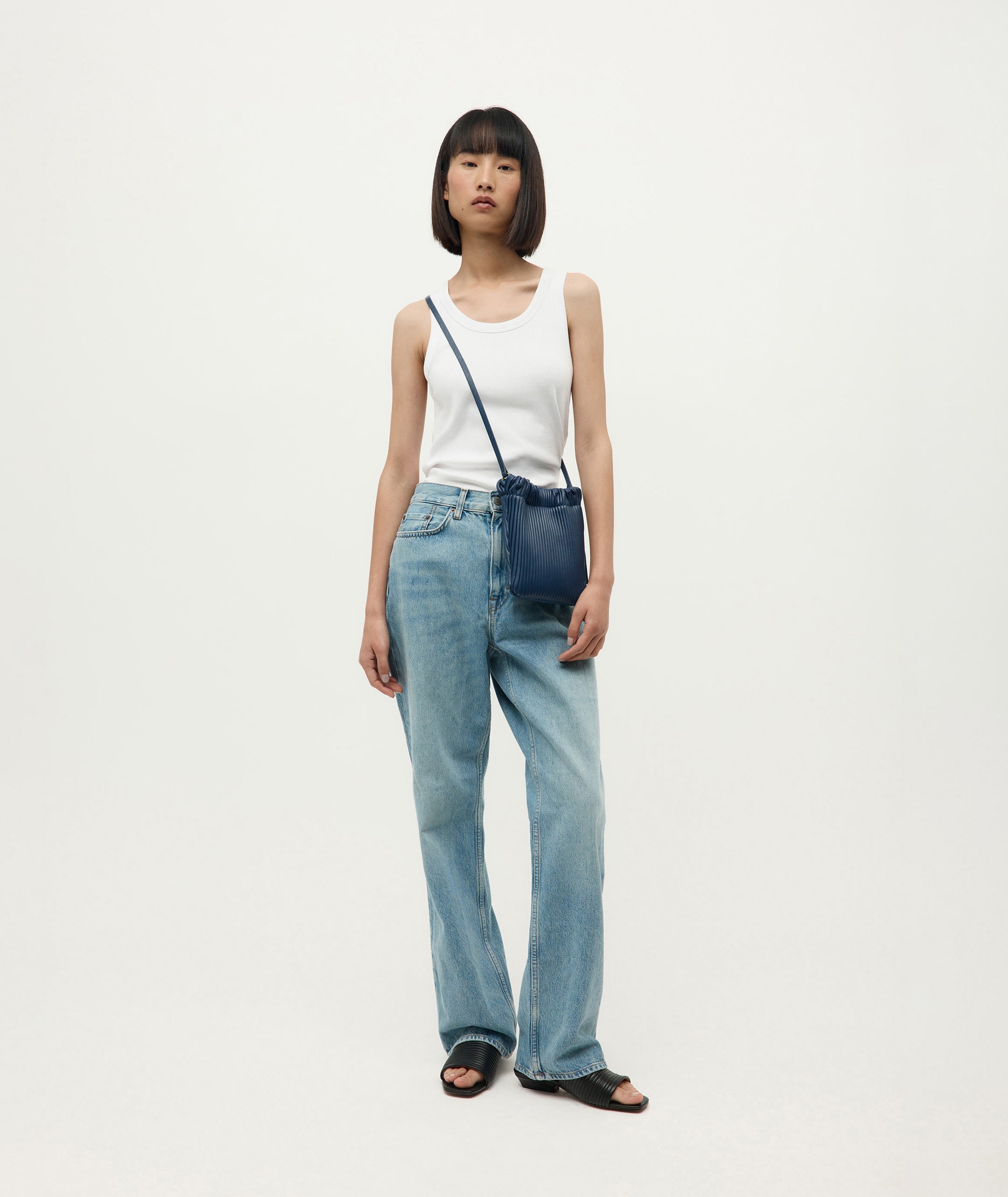 Mr Cinch Pouch - Indigo Pleated