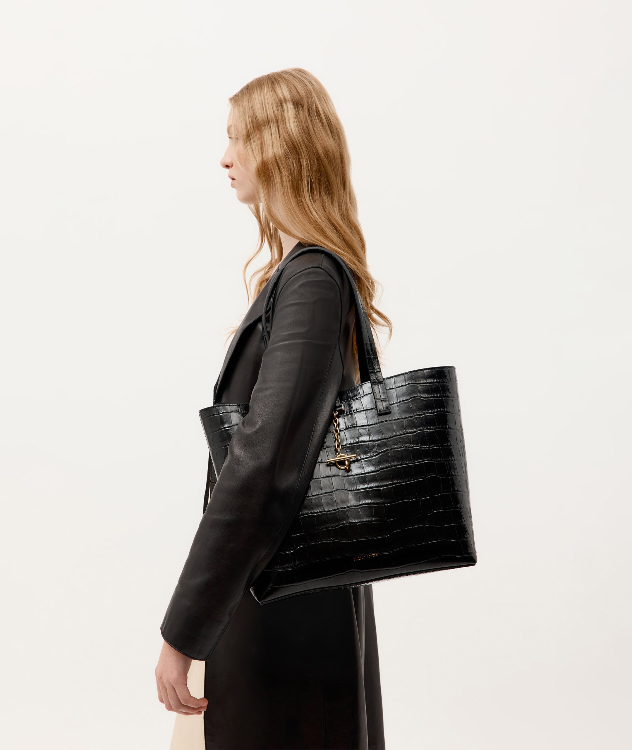 Mr Porter Tote - Black Croc – Deadly Ponies
