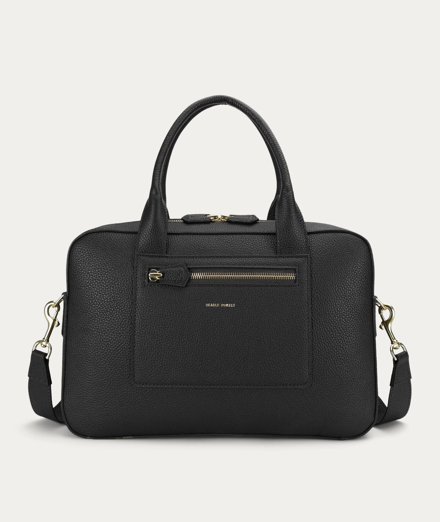 Zorro Briefcase - Black/Brass