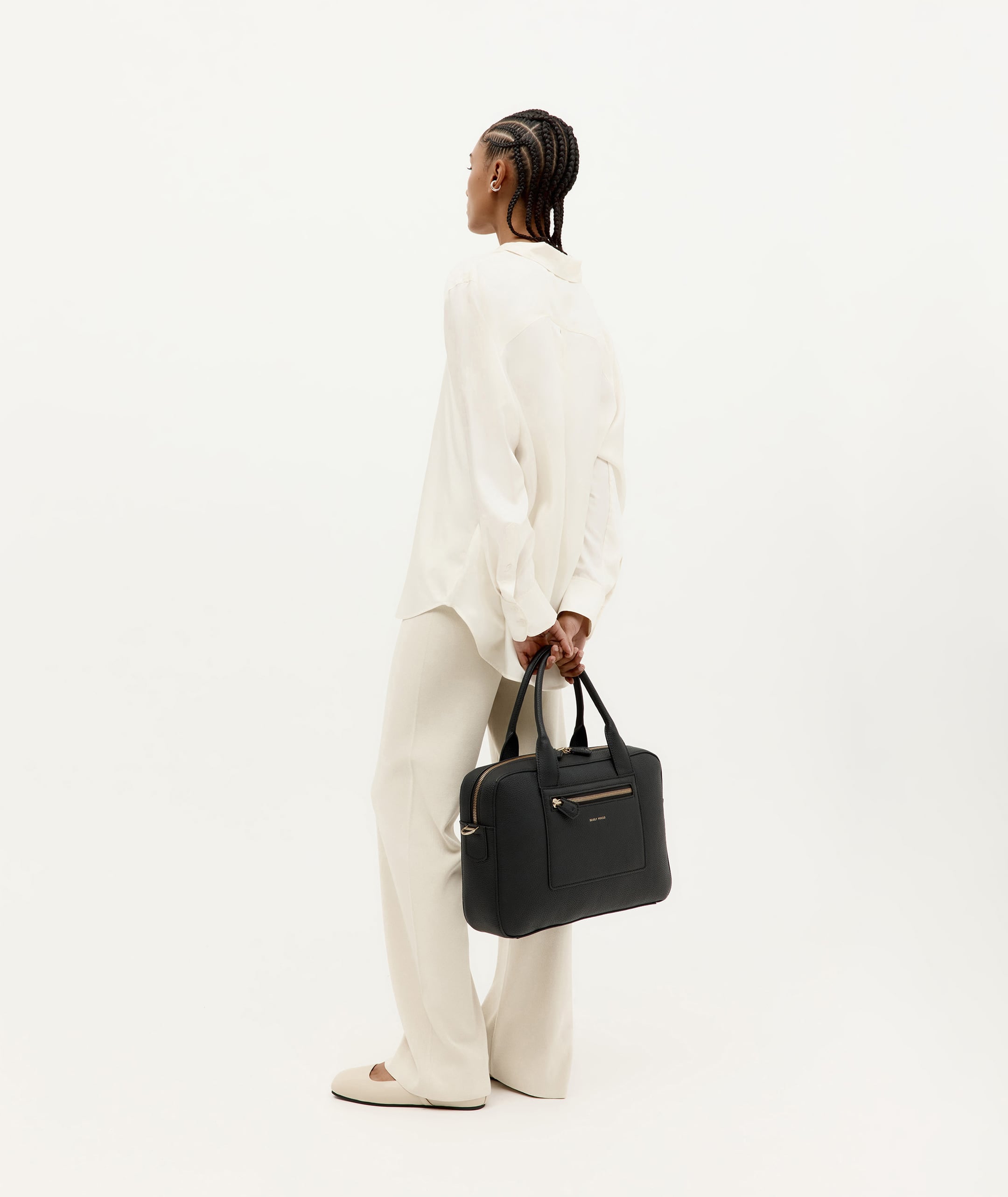 Zorro Briefcase - Black/Brass