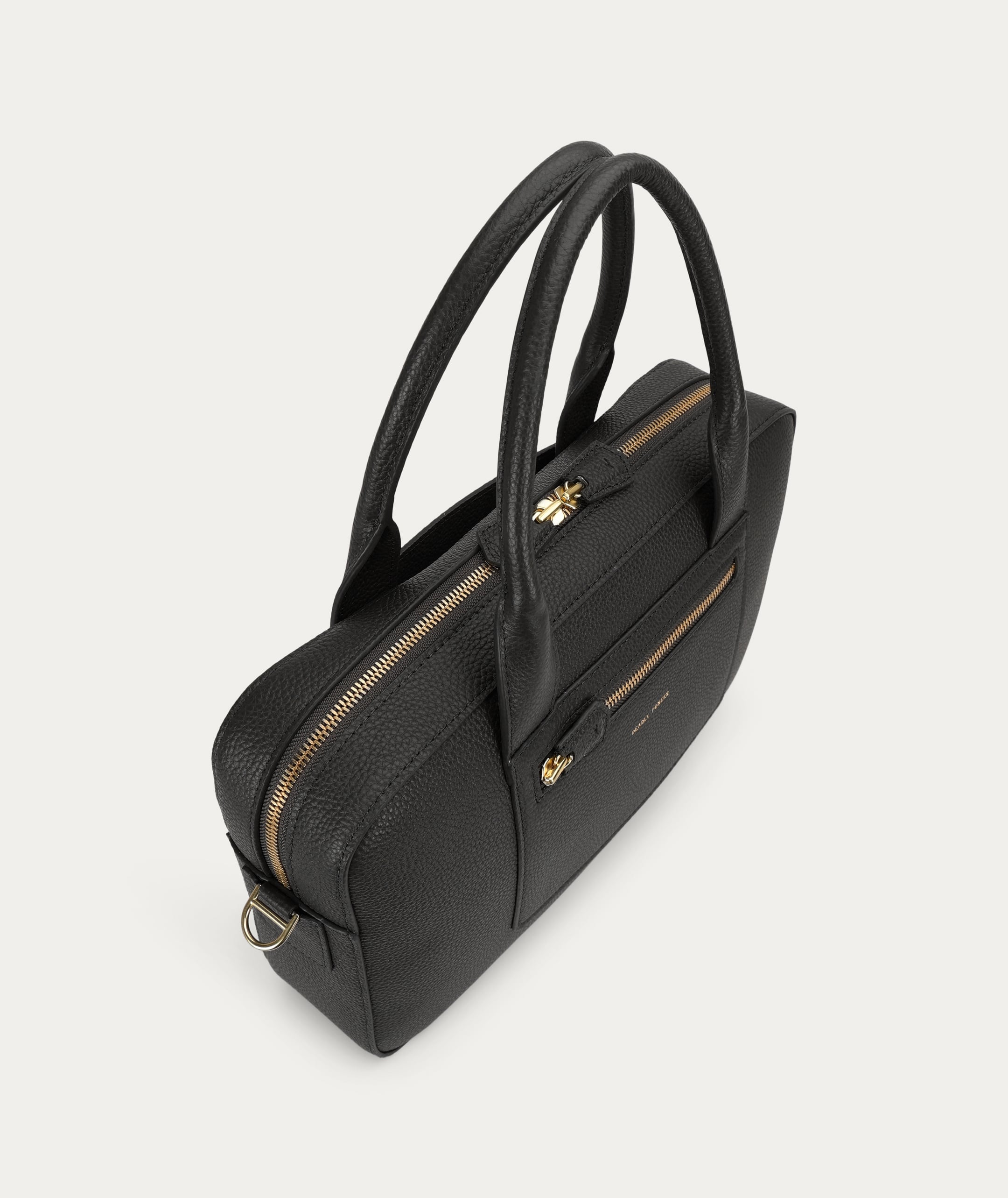 Zorro Briefcase - Black/Brass