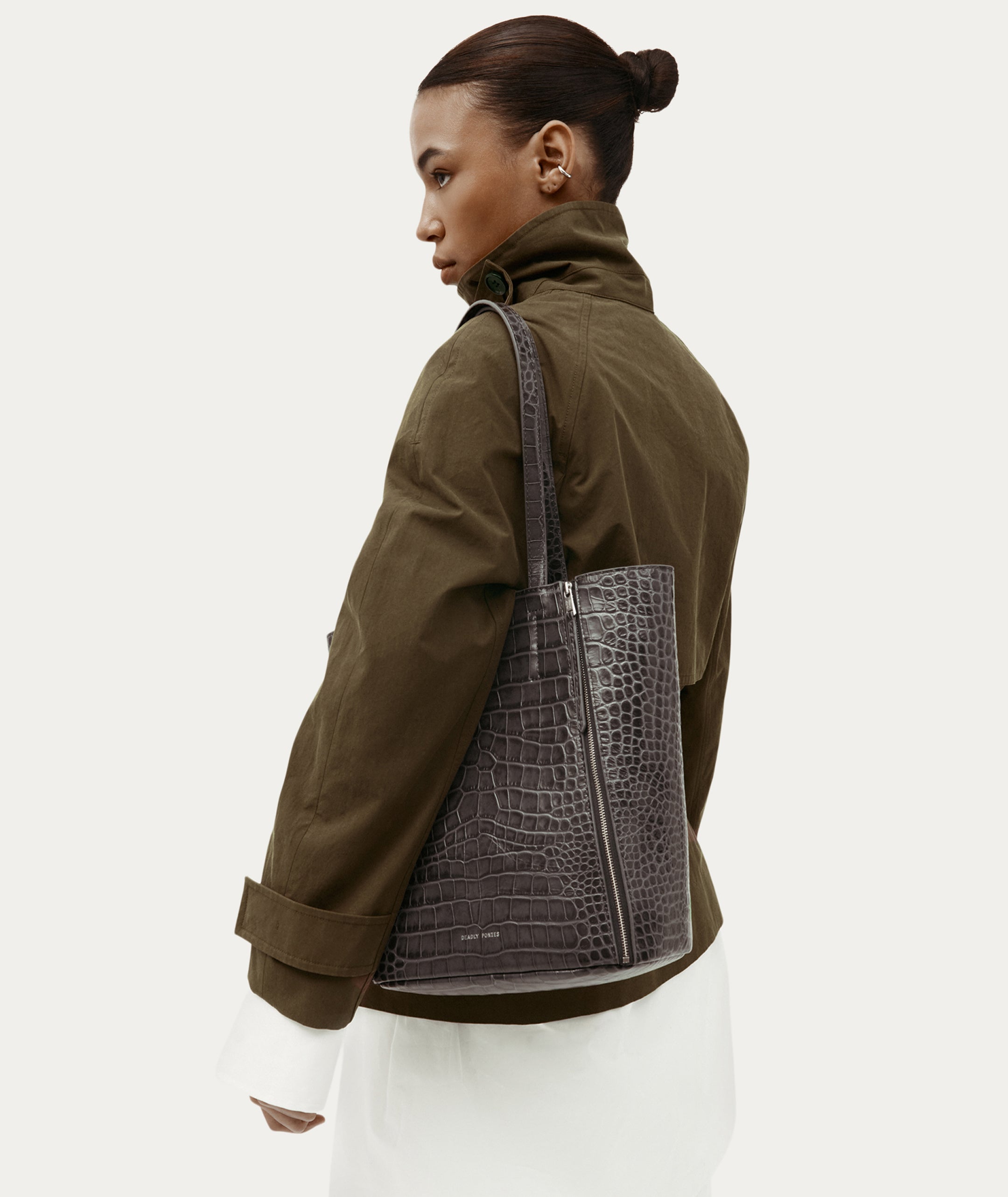 Mr Scurry Tote Midi - Flint Croc