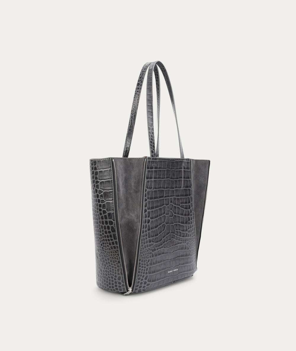 Mr Scurry Tote Midi - Flint Croc
