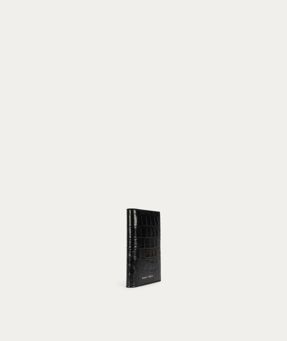 Passport Wallet - Black Croc