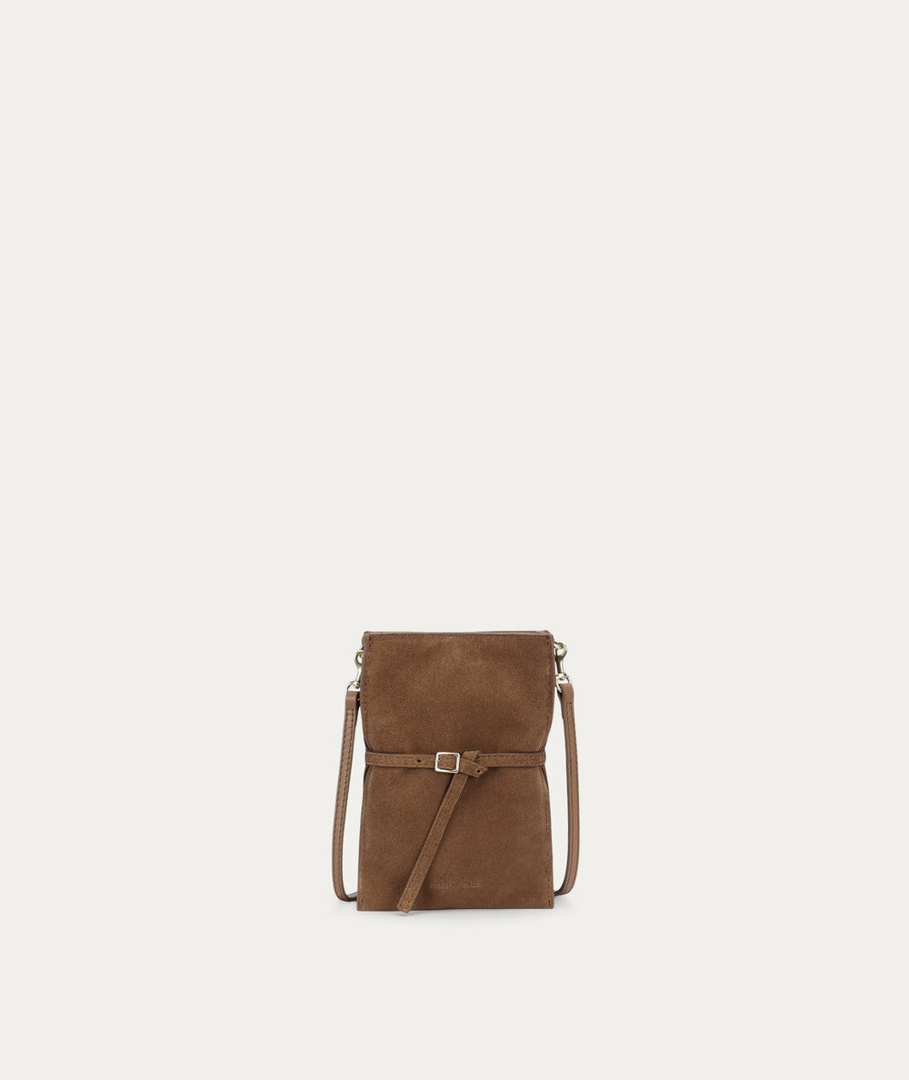Penny Phone Pouch - Hazel Suede