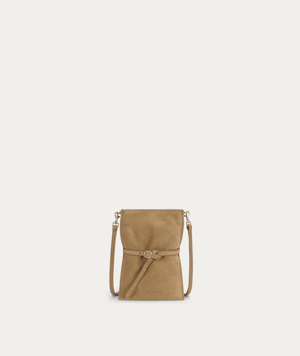 Penny Phone Pouch - Oat Suede