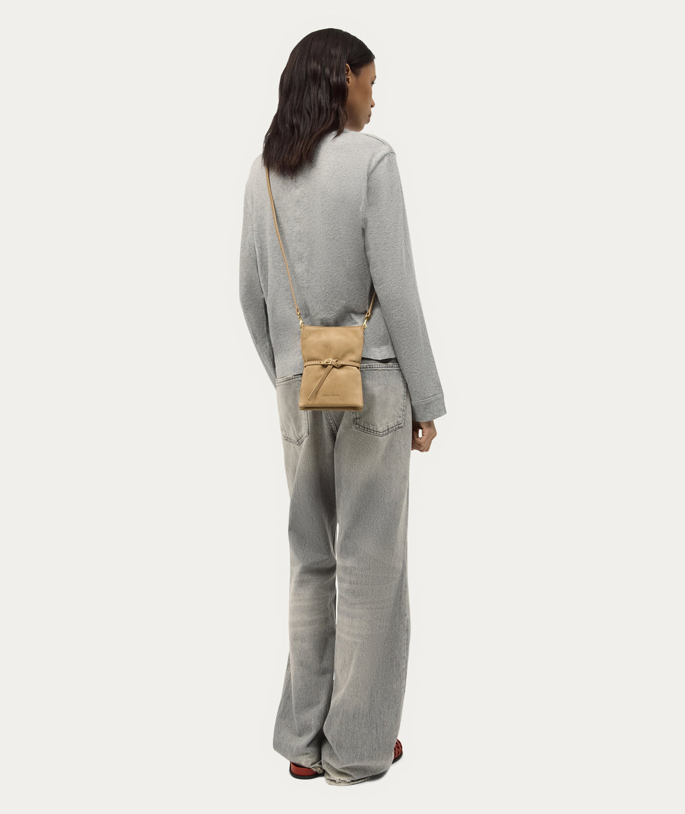 Penny Phone Pouch - Oat Suede