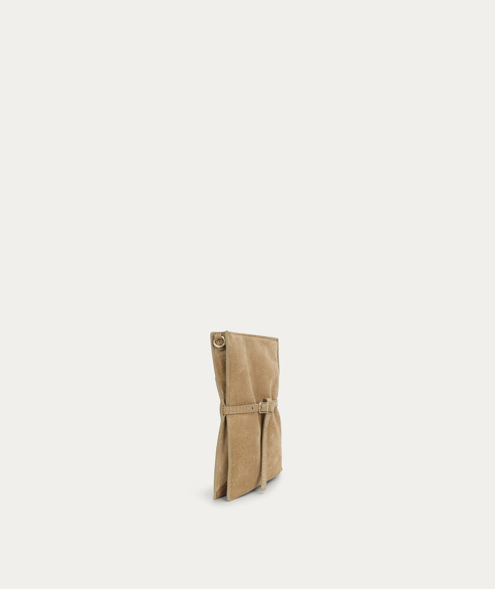 Penny Phone Pouch - Oat Suede