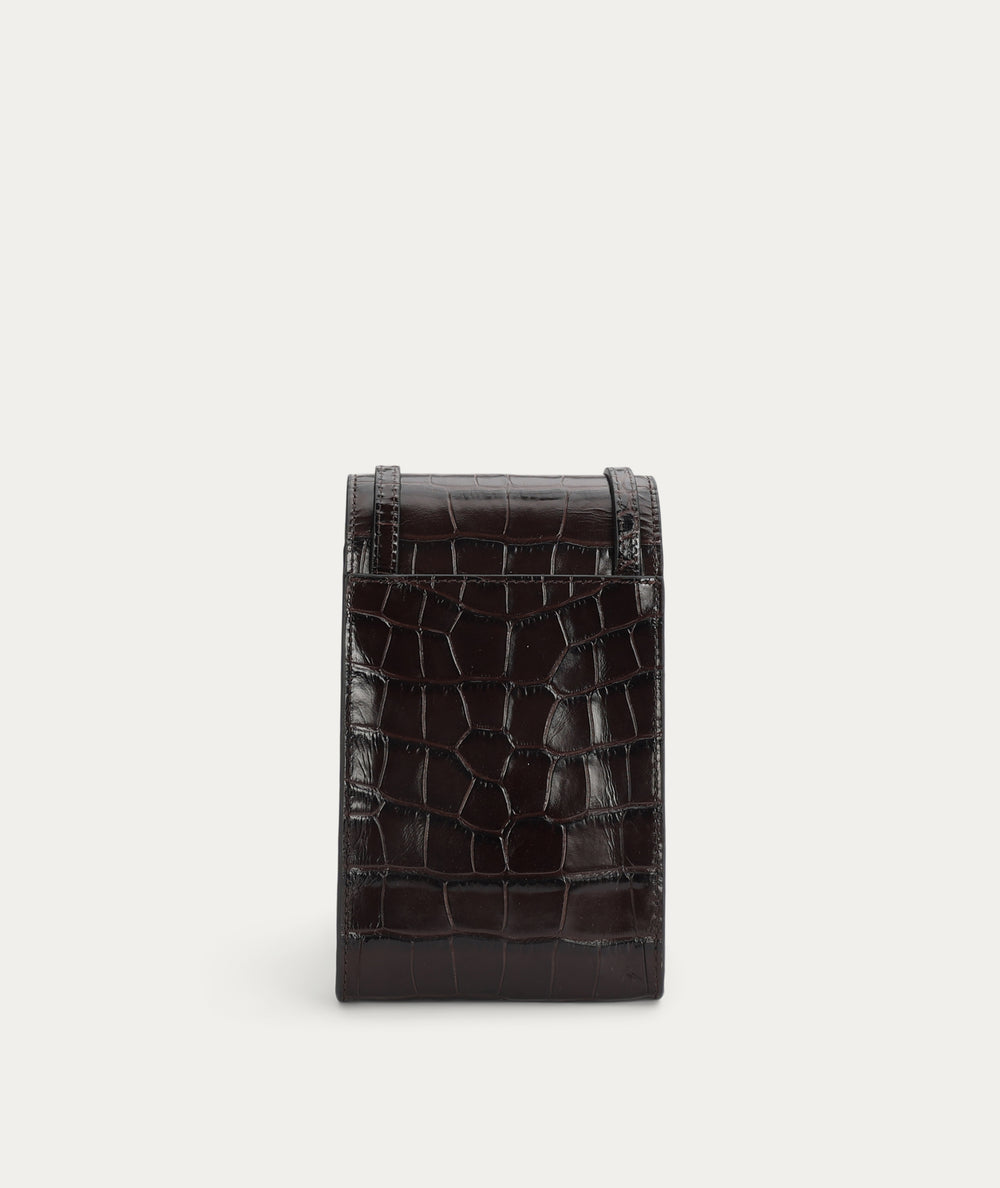 Poucheroo - Leather Strap - Espresso Croc