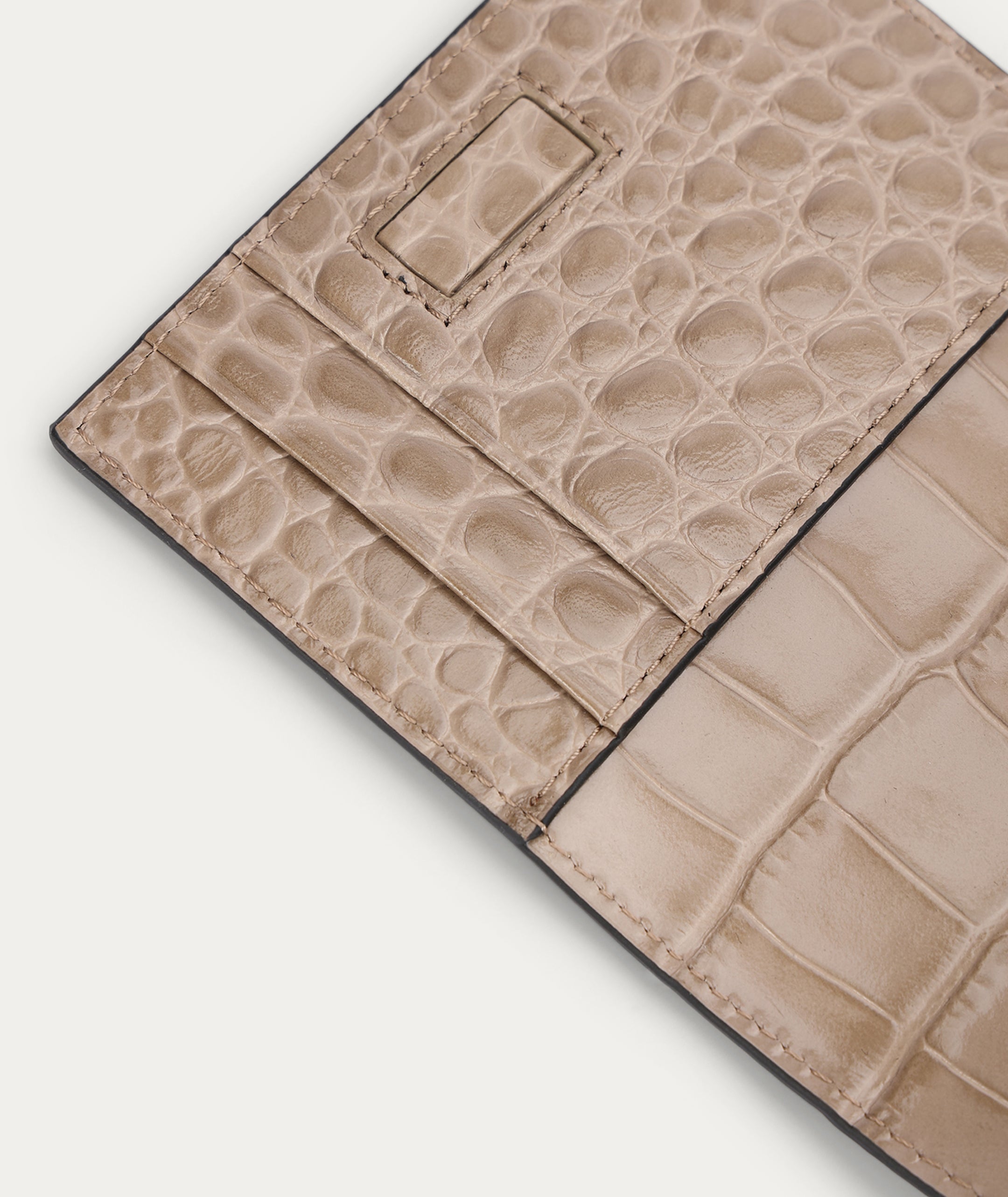 Poucheroo - Leather Strap - Oat Croc