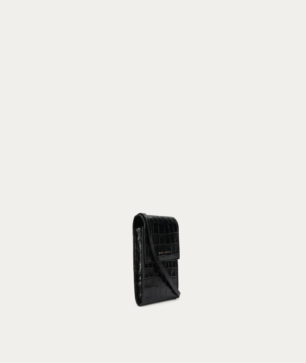 Poucheroo Phone Wallet - Black Croc