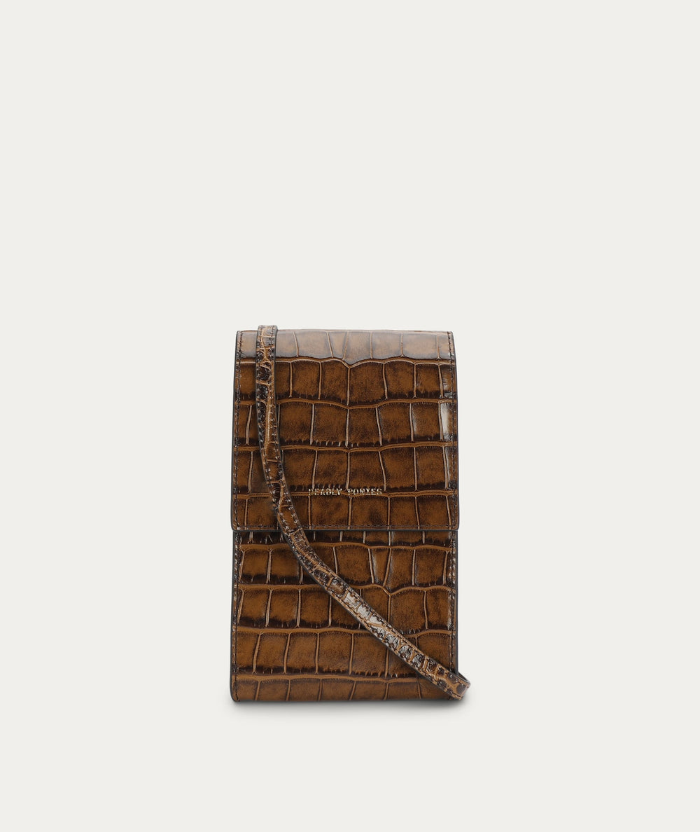 Poucheroo - Leather Strap - Toffee Croc