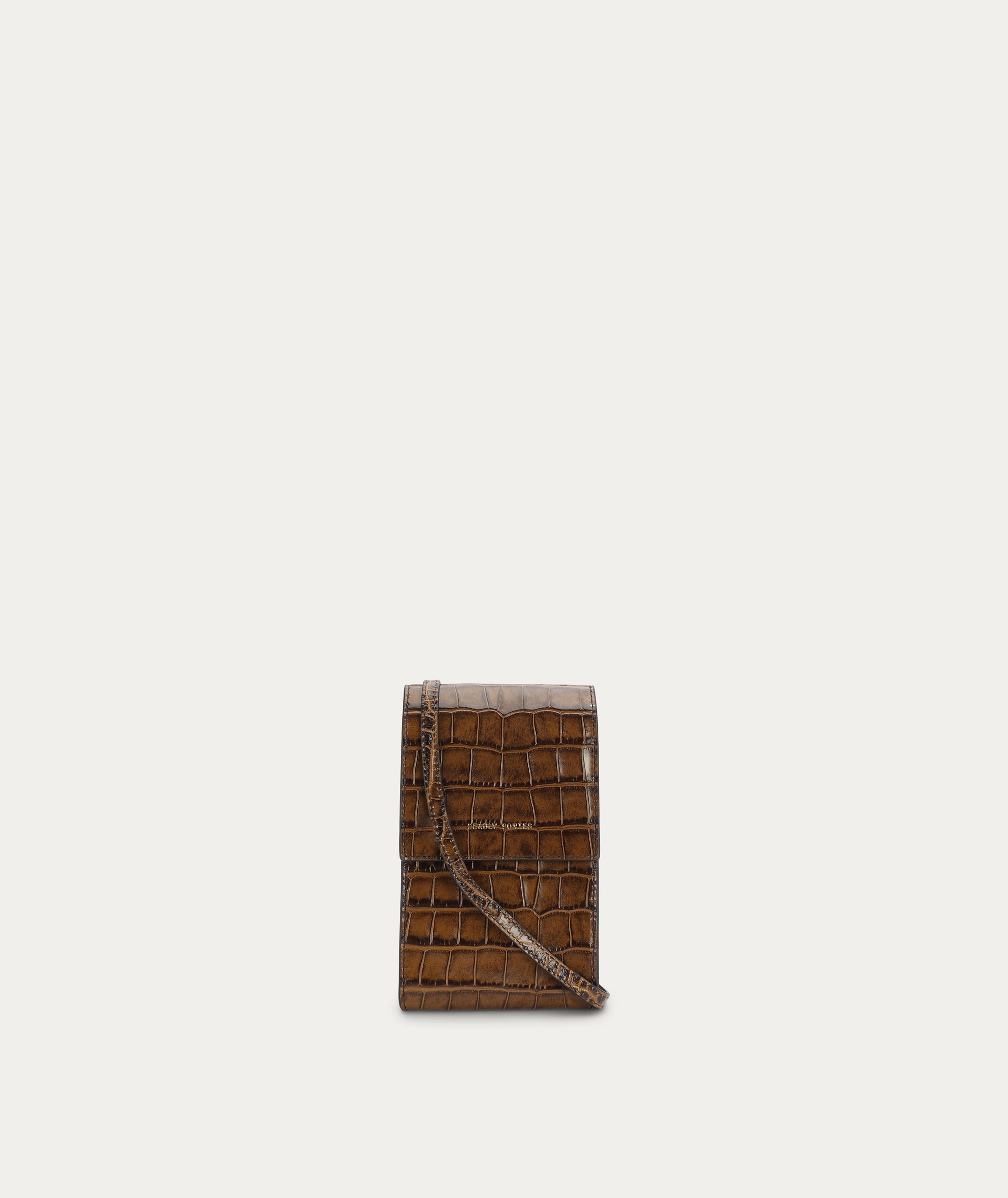 Poucheroo Leather Strap - Toffee Croc