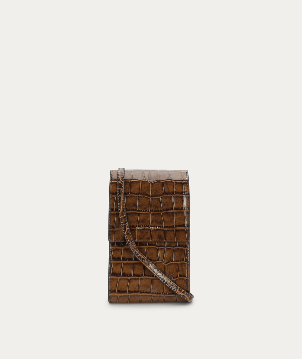 Poucheroo - Leather Strap - Toffee Croc