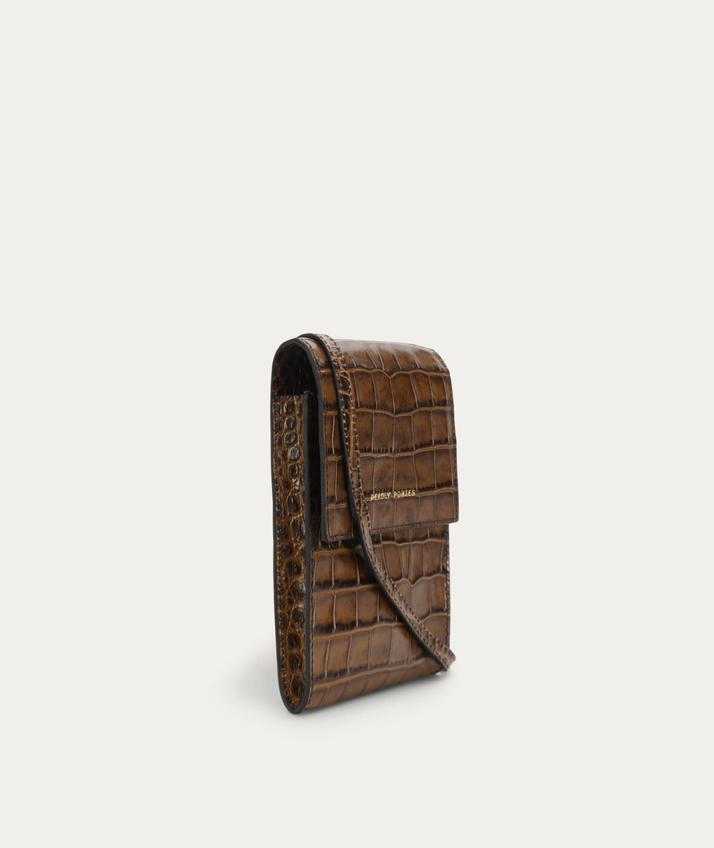 Poucheroo - Leather Strap - Toffee Croc