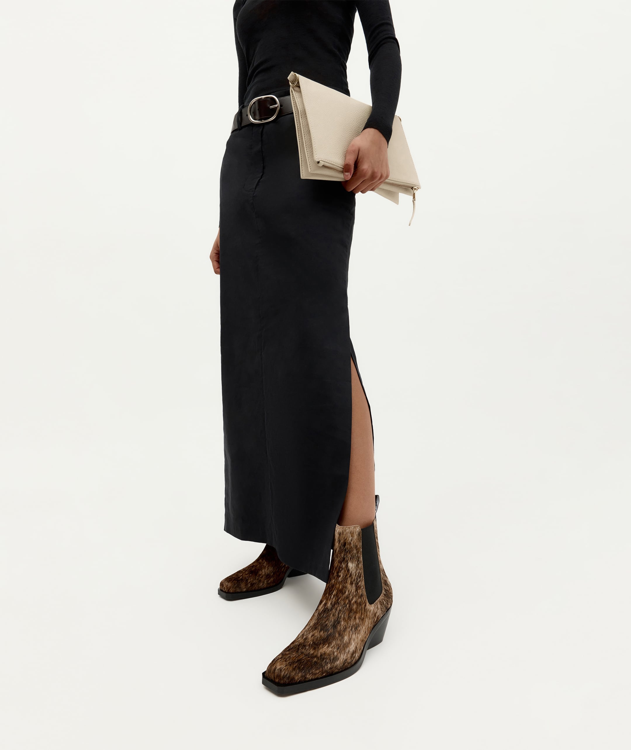 Rider Boot - Salt & Pepper Calf Hair