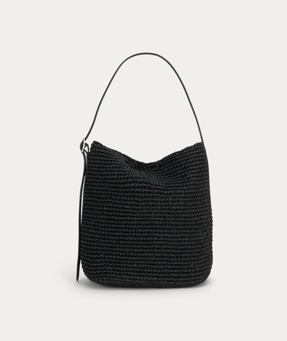 Rush Tote - Black Raffia/Black