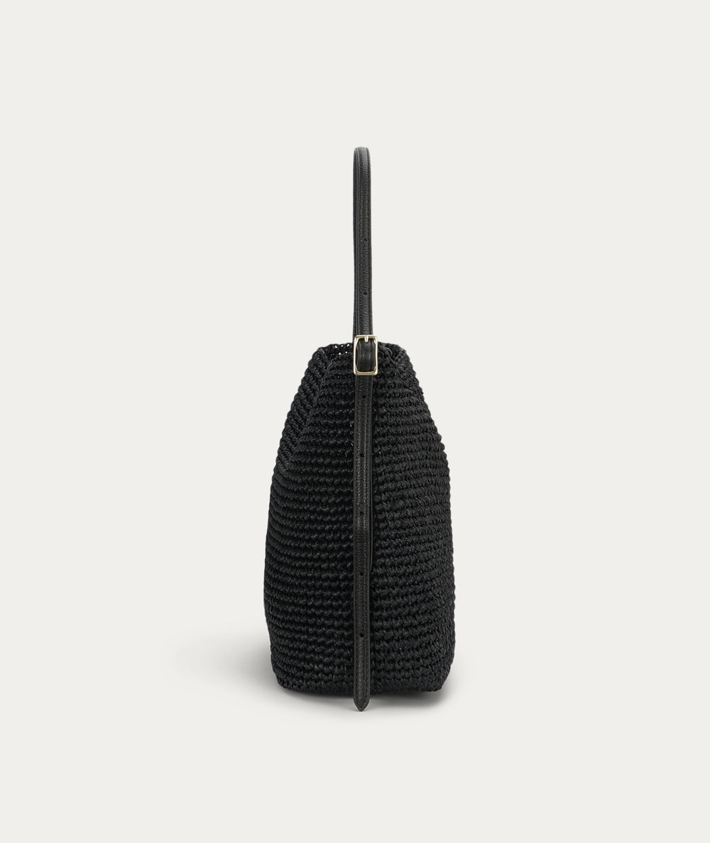 Rush Tote - Black Raffia/Black