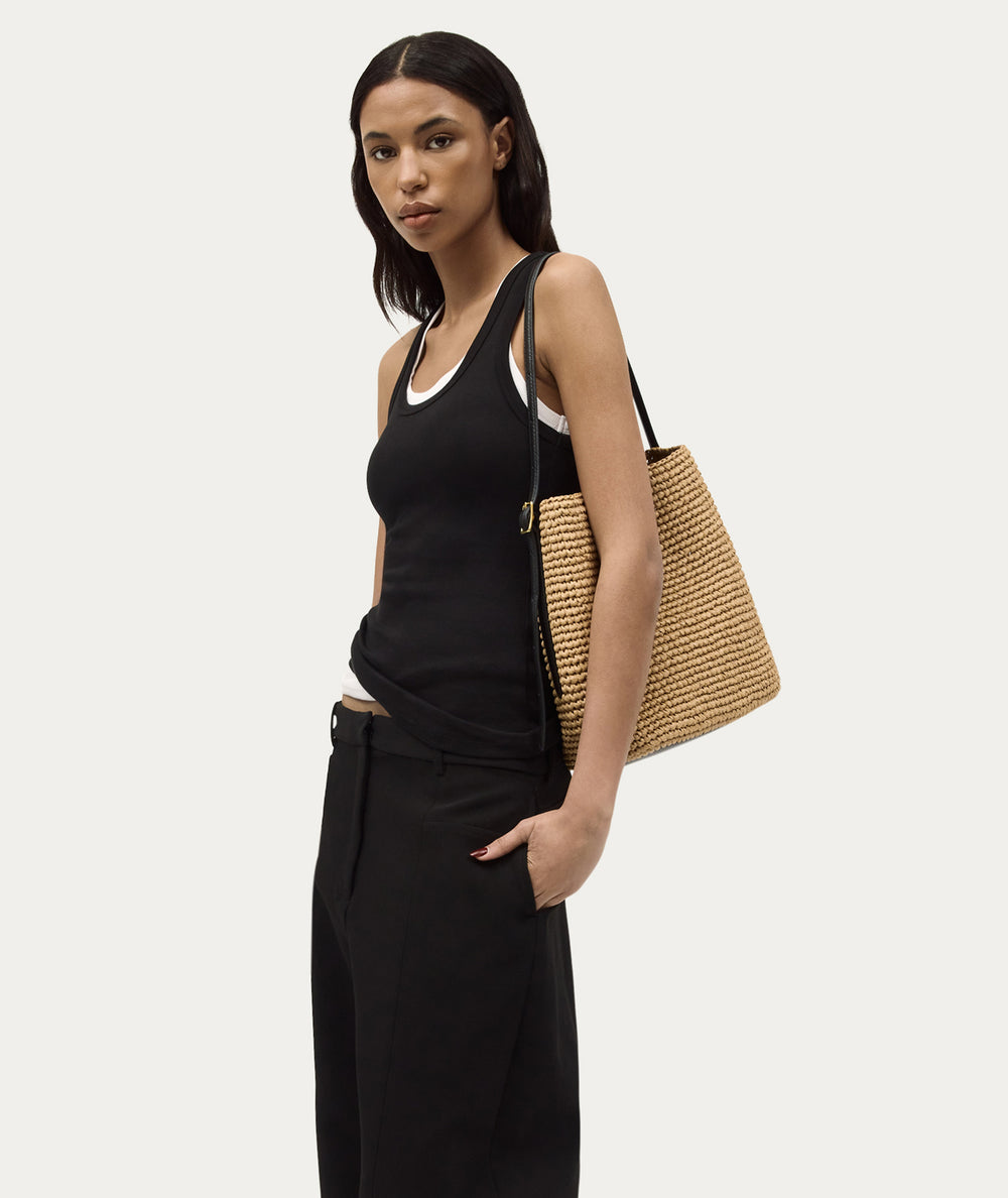 Rush Tote - Natural Raffia/Black