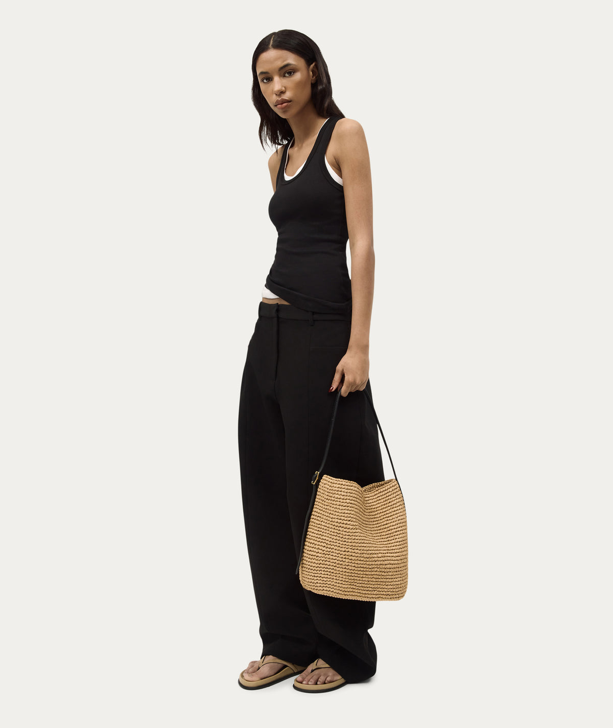 Rush Tote - Natural Raffia/Black