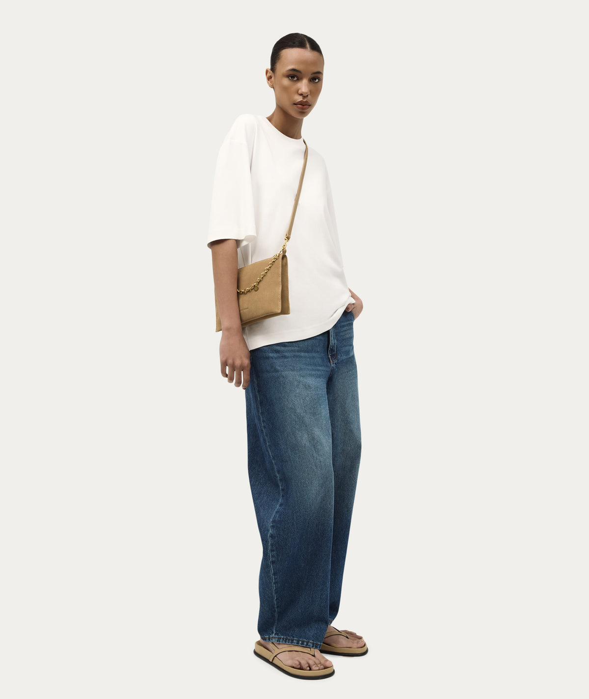 Siamese Bag - Oat Suede