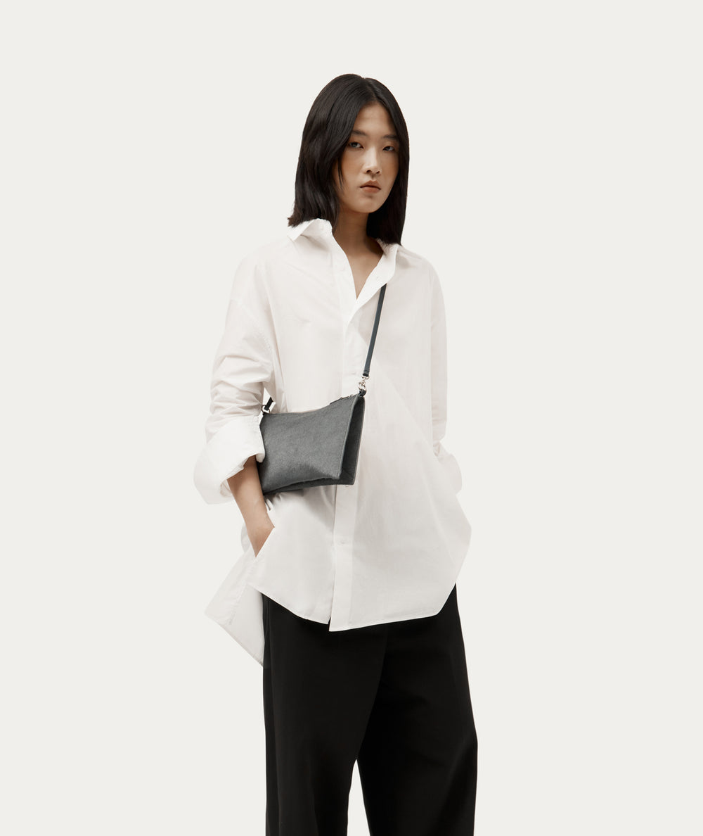 Siamese Bag - Petrol Calf Hair