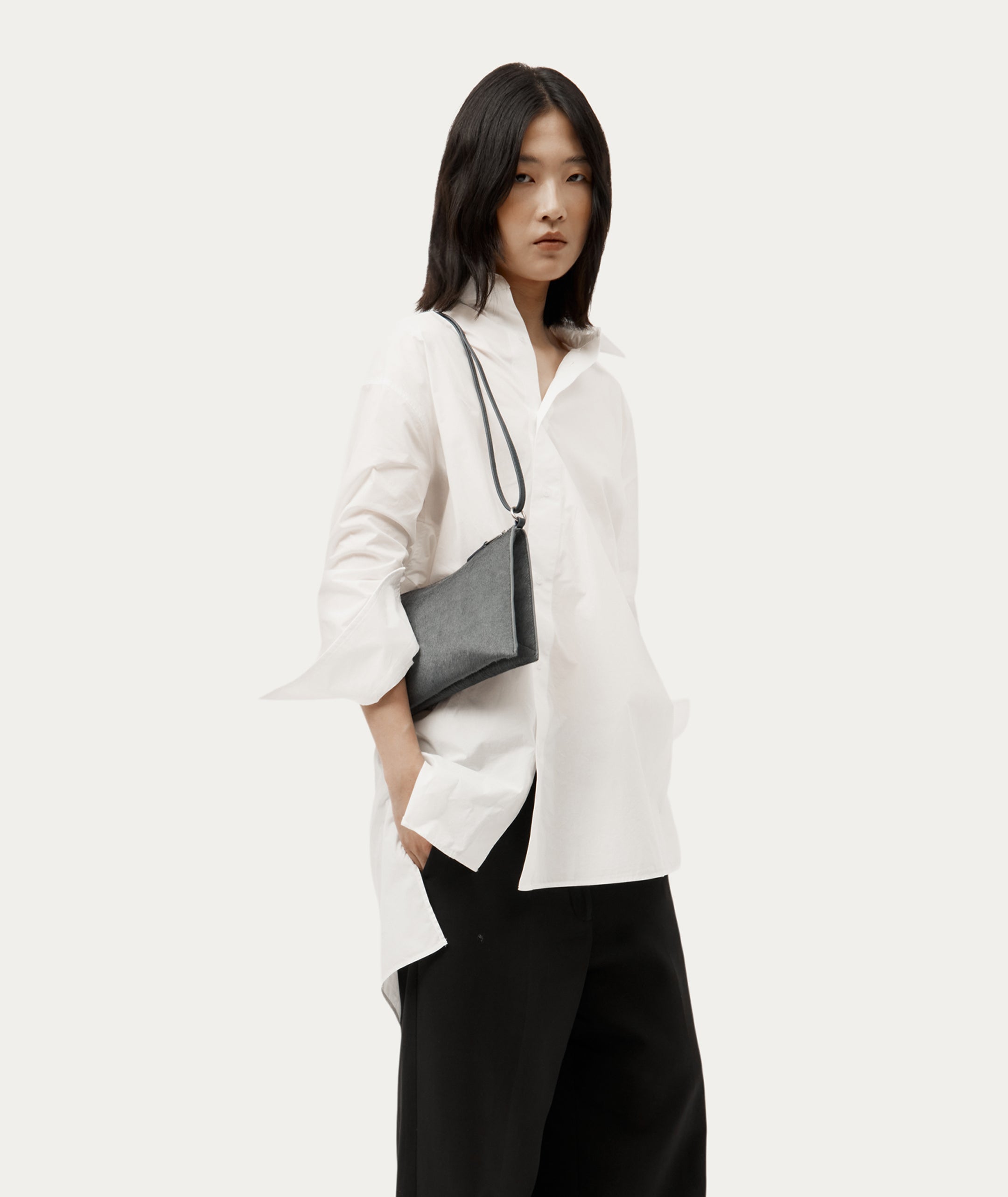 Siamese Bag - Petrol Calf Hair