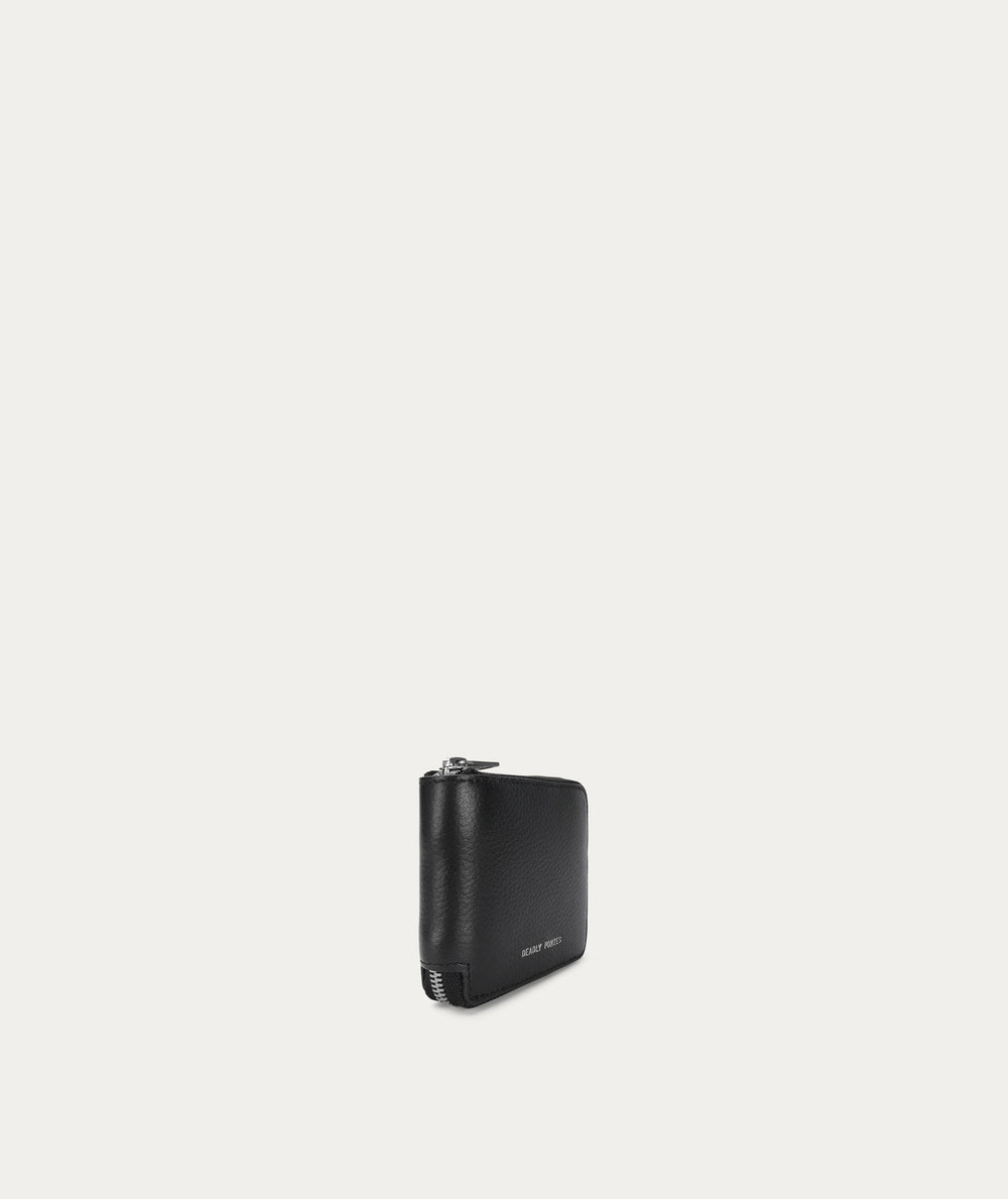 Unisex Zip Wallet - Black/Silver