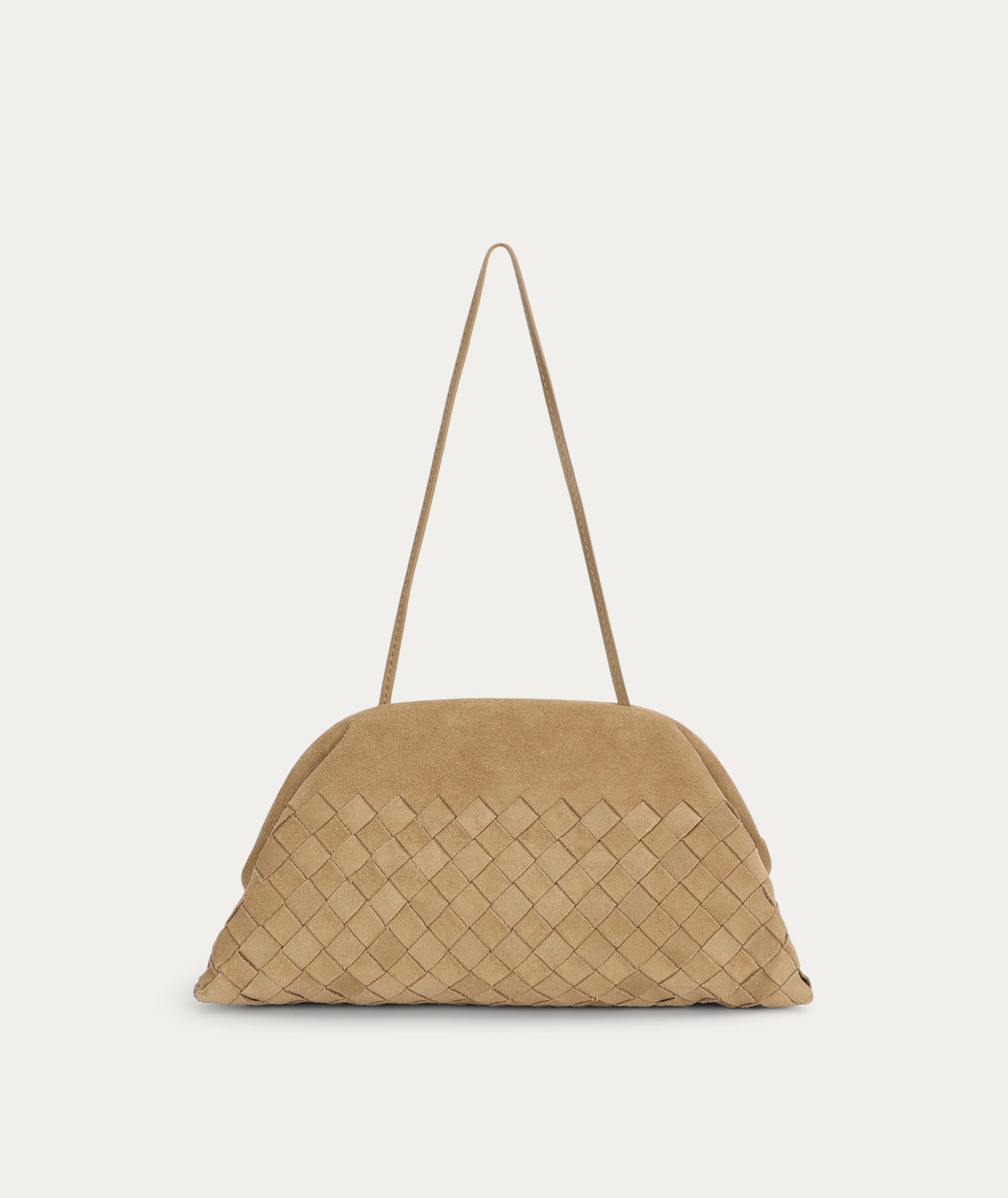 Vault Clutch - Oat Woven Suede