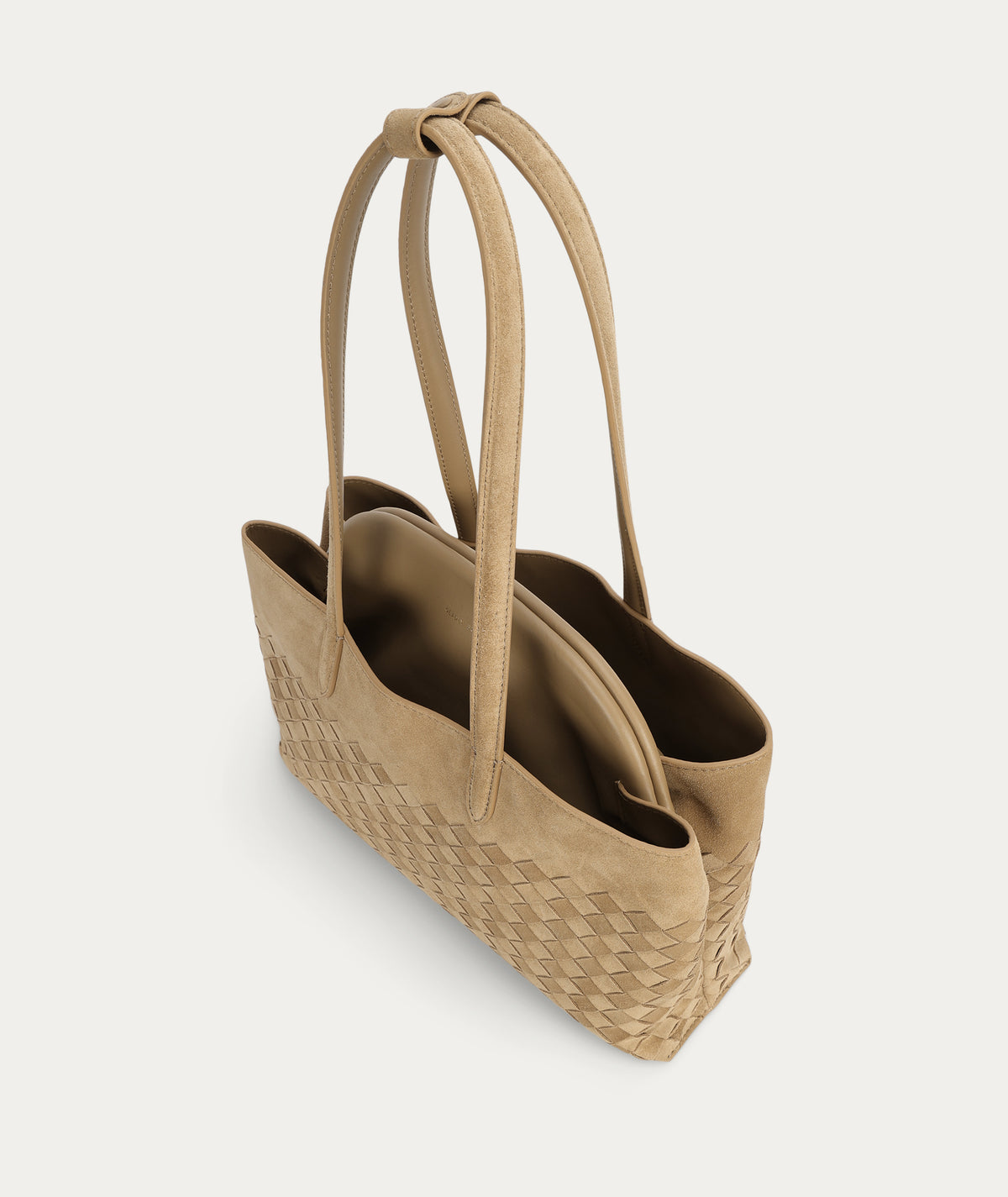 Vault Tote - Oat Woven Suede