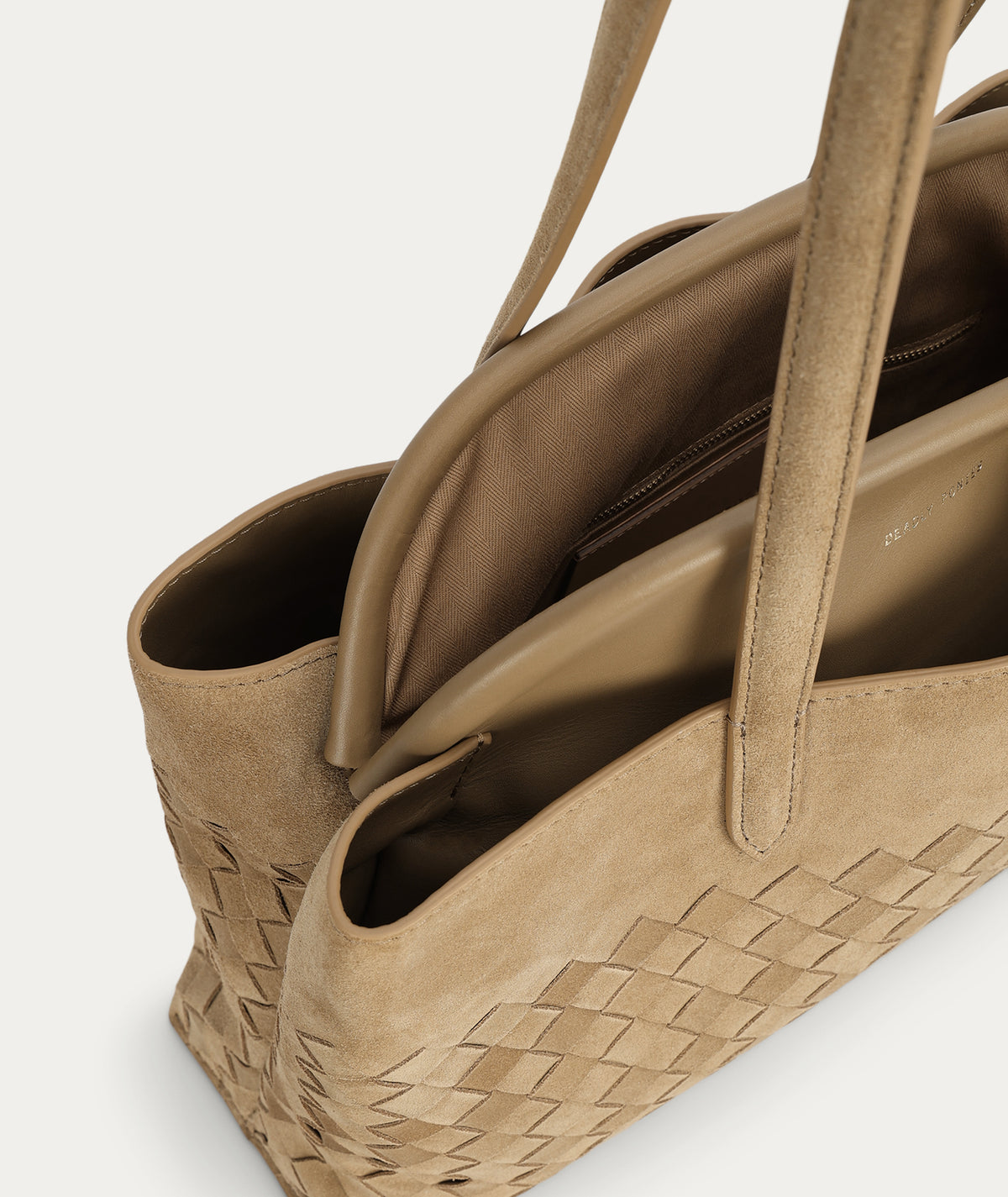 Vault Tote - Oat Woven Suede