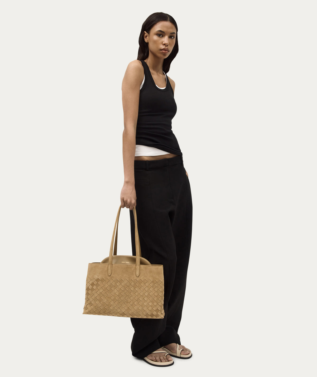 Vault Tote - Oat Woven Suede
